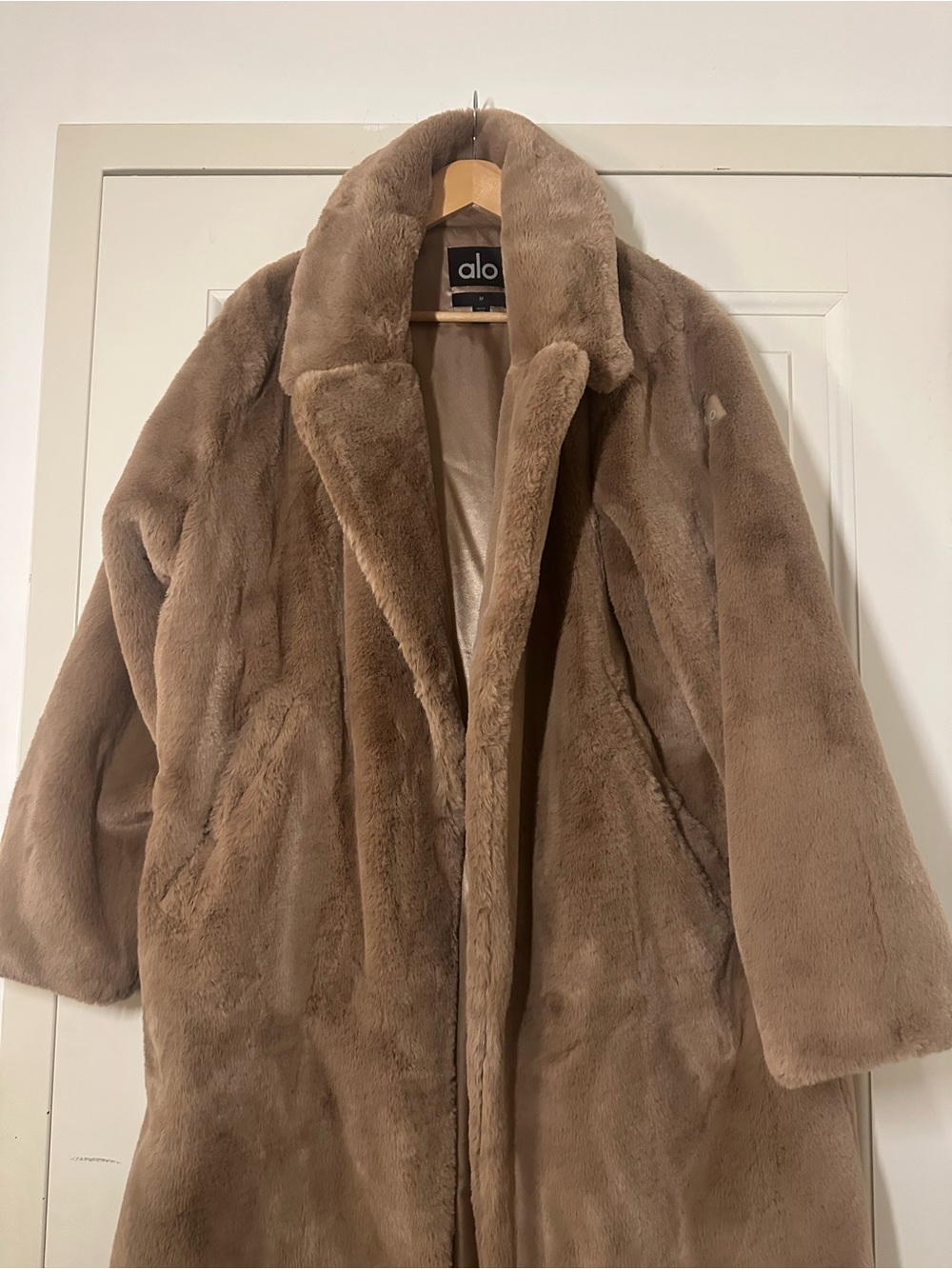 ALO YOGA Oversized Faux-Fur Trench in Toasted Almond - Picture 2 of 7